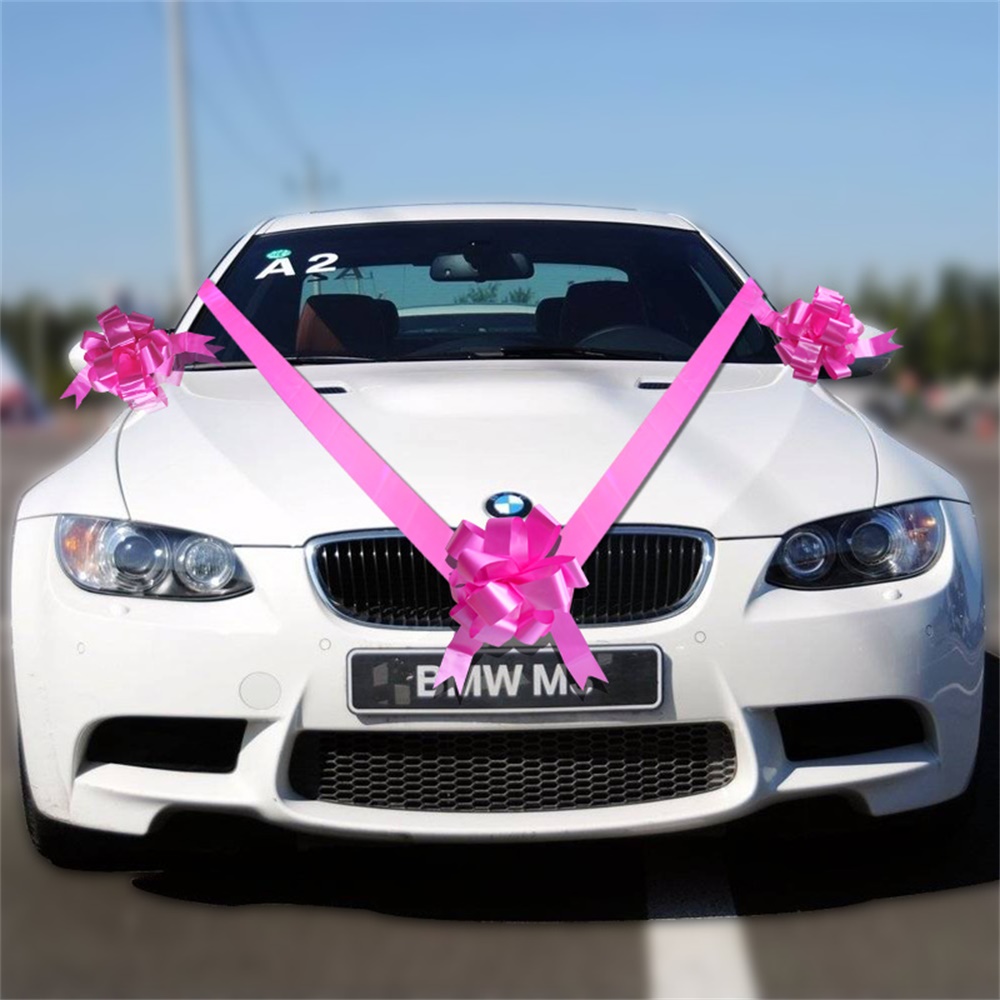 TtS Wedding Car Decoration Kit 7m Poly Ribbon & 3 Large Bows and 7 Metres Ribbon - Picture 15 of 22