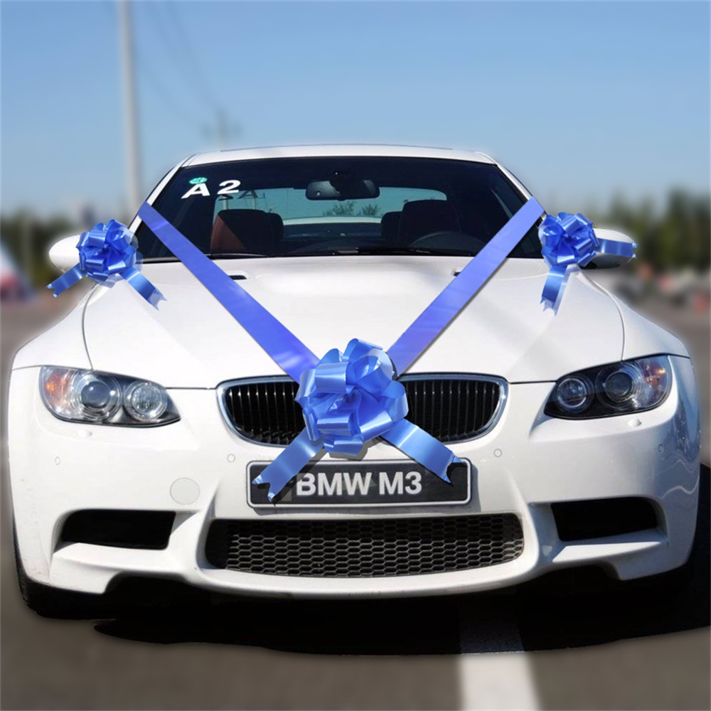 TtS Wedding Car Decoration Kit 7m Poly Ribbon & 3 Large Bows and 7 Metres Ribbon - Picture 21 of 22