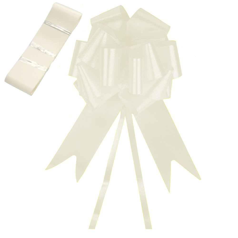 TtS Wedding Car Decoration Kit 7m Poly Ribbon & 3 Large Bows and 7 Metres Ribbon - Picture 6 of 22