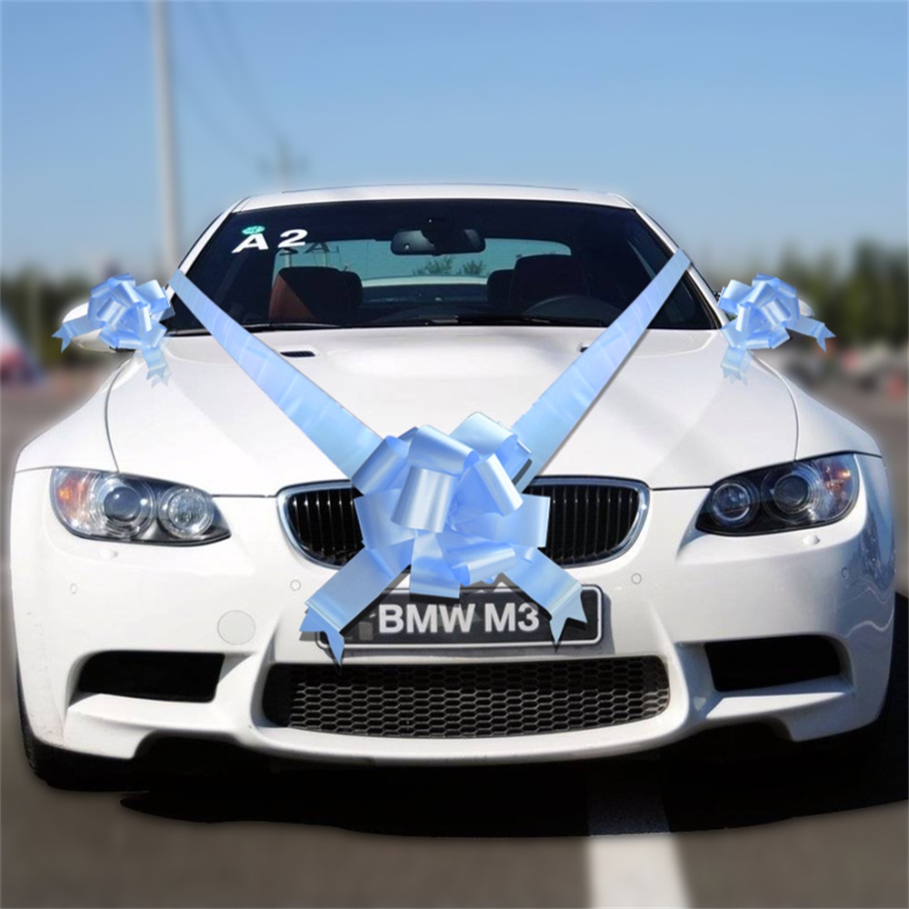 TtS Wedding Car Decoration Kit 7m Poly Ribbon & 3 Large Bows and 7 Metres Ribbon - Picture 19 of 22