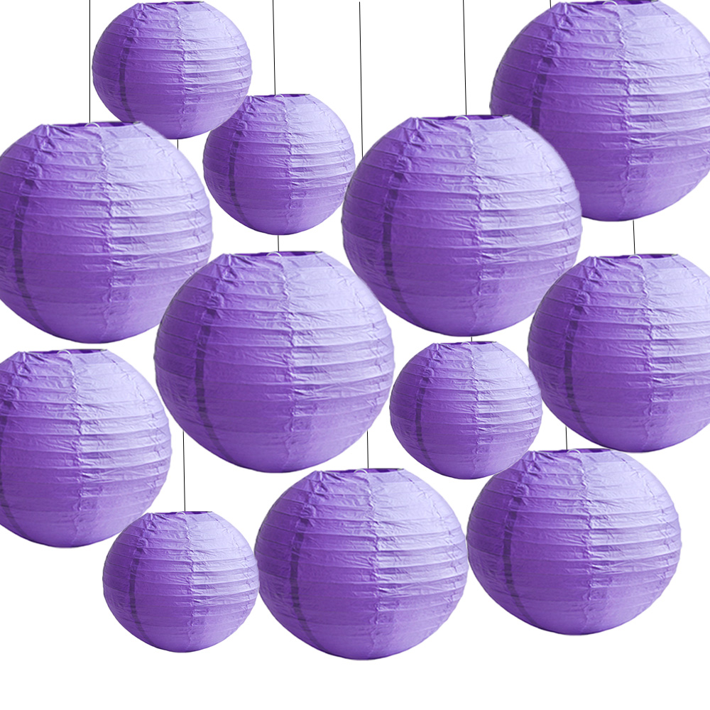 TtS 30 Pack Large Round Chinese Paper Lanterns Shade Wedding Decor 8"+10"+12" - Picture 12 of 19
