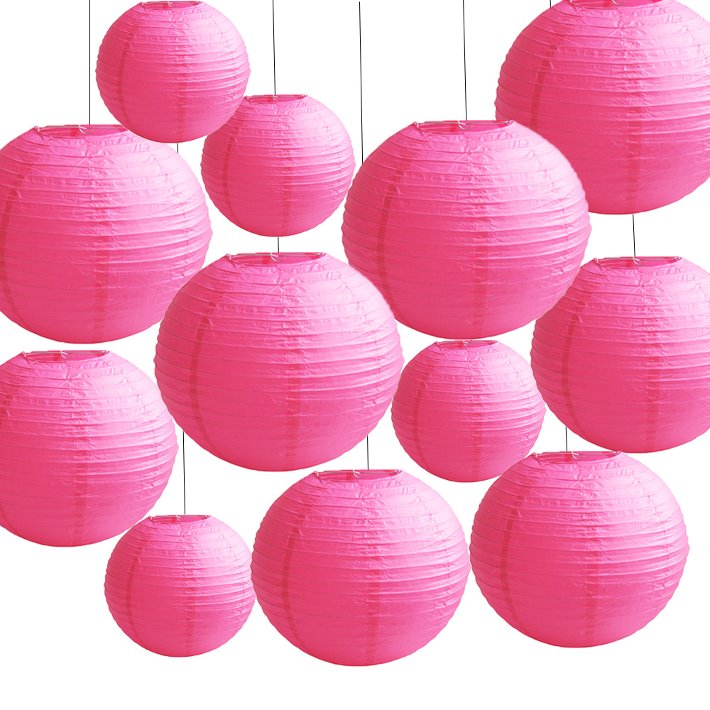 TtS 30 Pack Large Round Chinese Paper Lanterns Shade Wedding Decor 8"+10"+12" - Picture 7 of 19