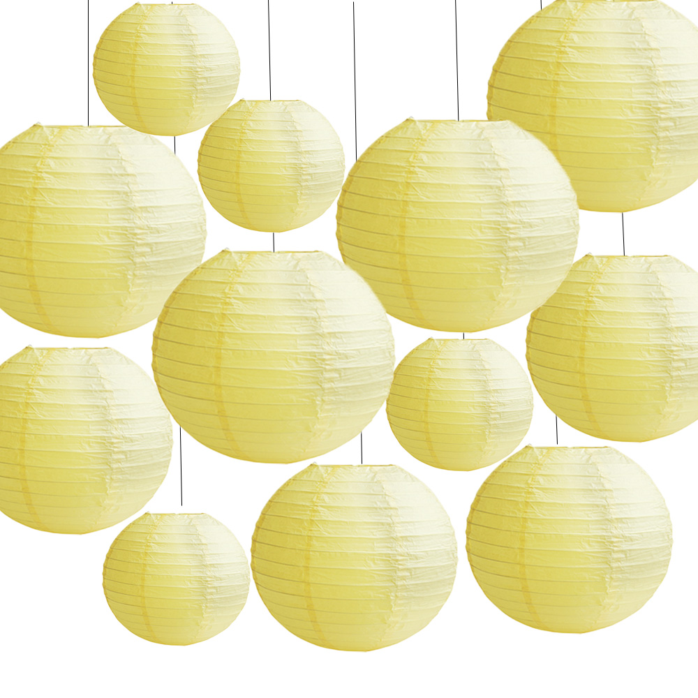 TtS 30 Pack Large Round Chinese Paper Lanterns Shade Wedding Decor 8"+10"+12" - Picture 13 of 19