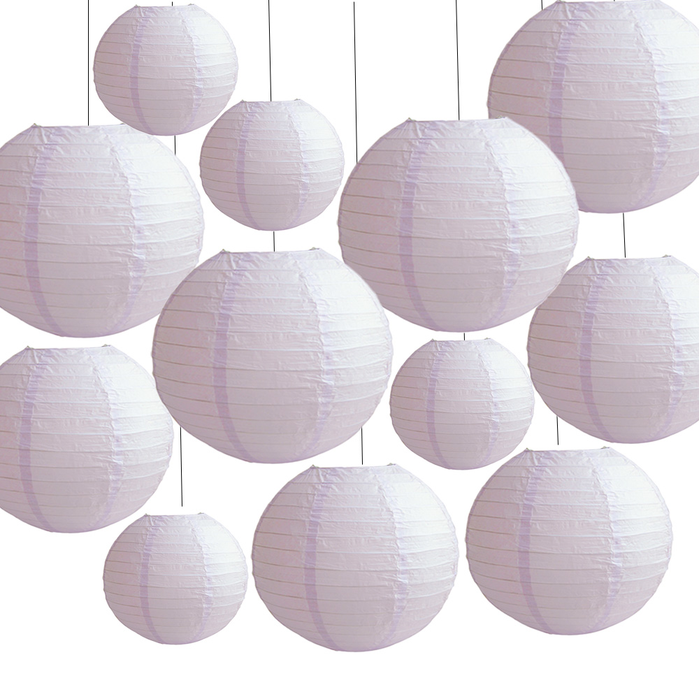 TtS 30 Pack Large Round Chinese Paper Lanterns Shade Wedding Decor 8"+10"+12" - Picture 11 of 19