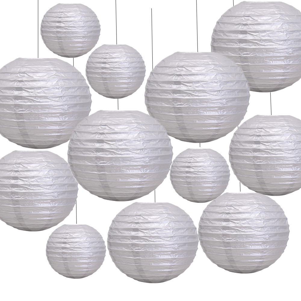 TtS 30 Pack Large Round Chinese Paper Lanterns Shade Wedding Decor 8"+10"+12" - Picture 19 of 19