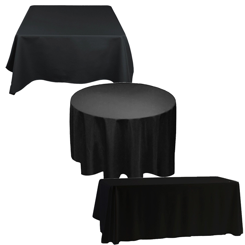 TtS Polyester Tablecloth Table Cover Banquet Wedding Party White Black Ivory - Picture 9 of 12