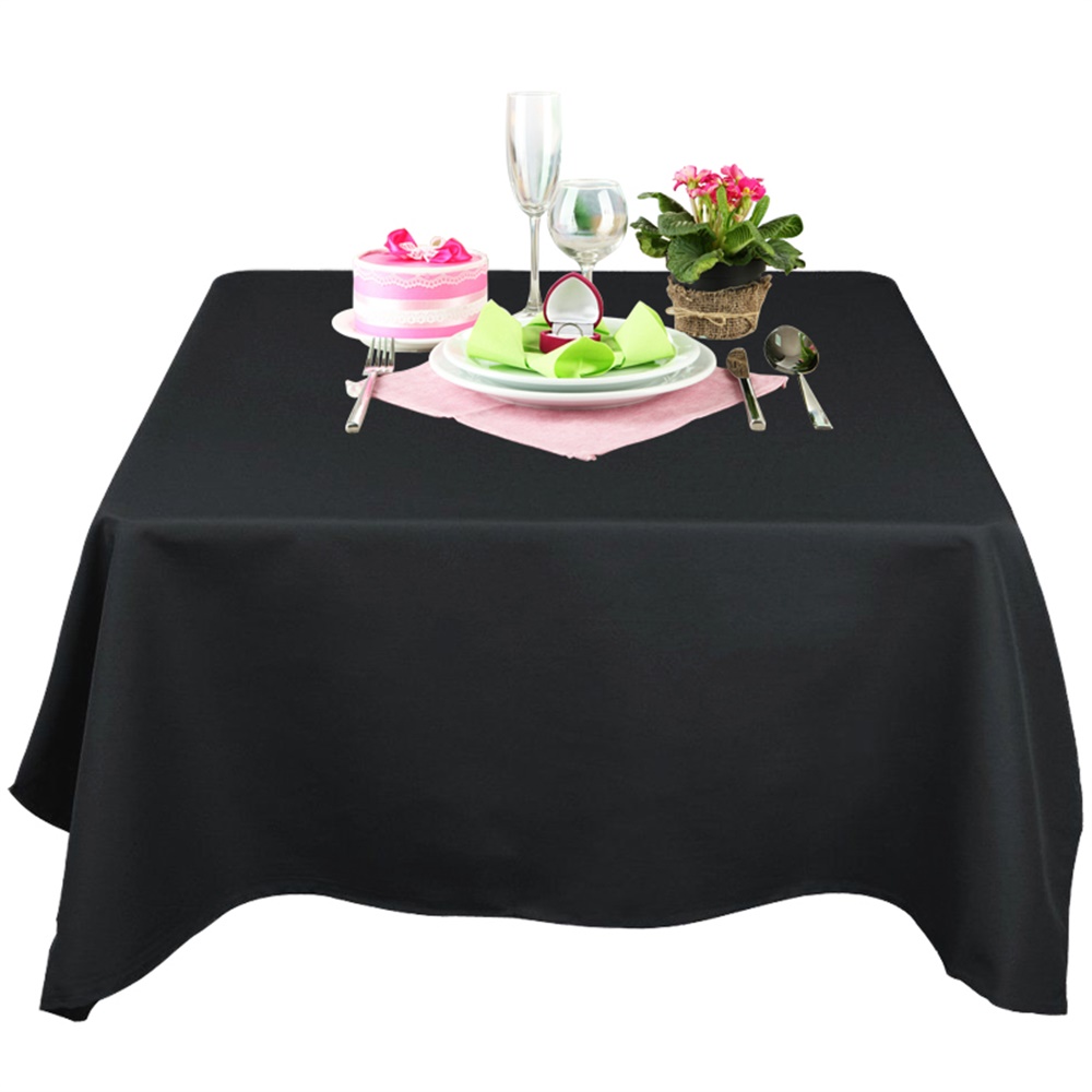 TtS 1 5 10 PCS 58 X 58 inch Square White Black Ivory Polyester Tablecloth Cover - Picture 14 of 15