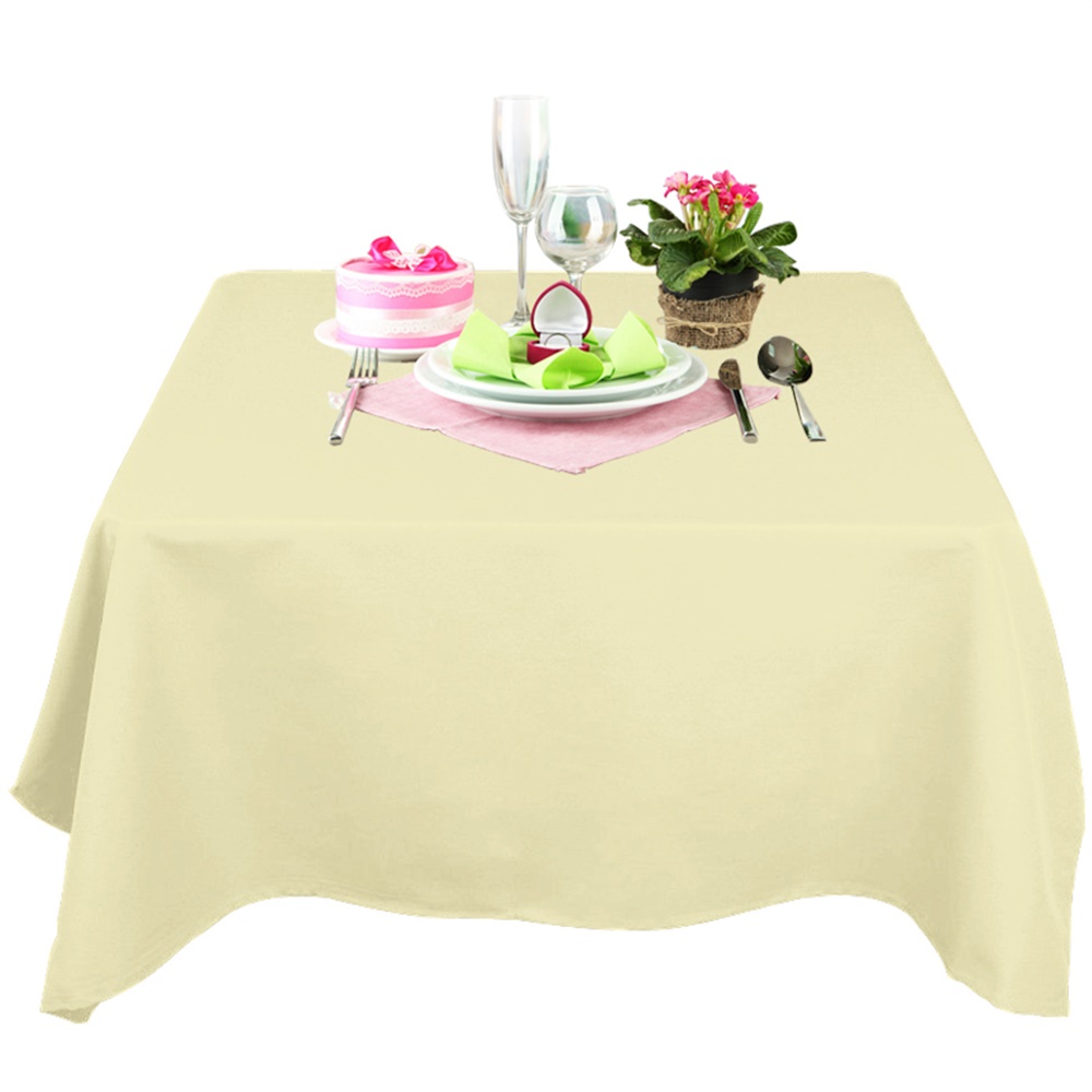 TtS 1 5 10 PCS 58 X 58 inch Square White Black Ivory Polyester Tablecloth Cover - Picture 15 of 15