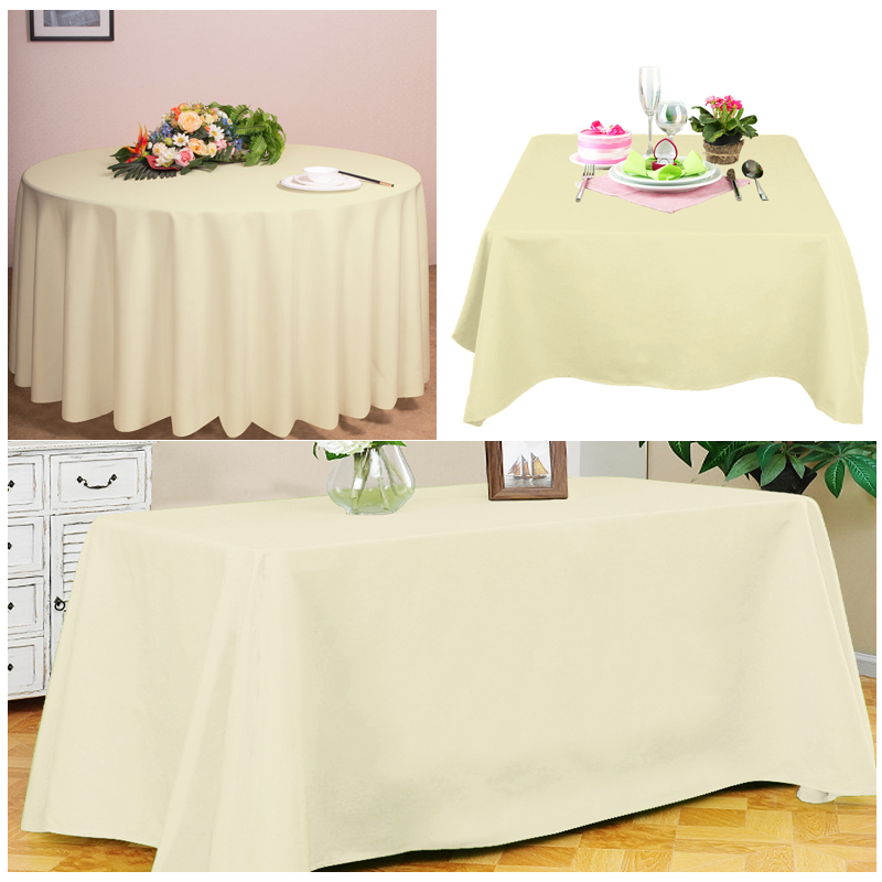TtS 1 5 10 White Black Ivory Polyester Tablecloth Large Cover Wedding Party - Picture 15 of 15
