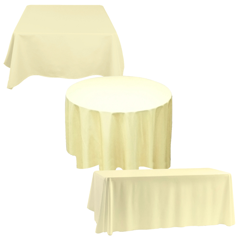 TtS Polyester Tablecloth Table Cover Banquet Wedding Party White Black Ivory - Picture 11 of 12