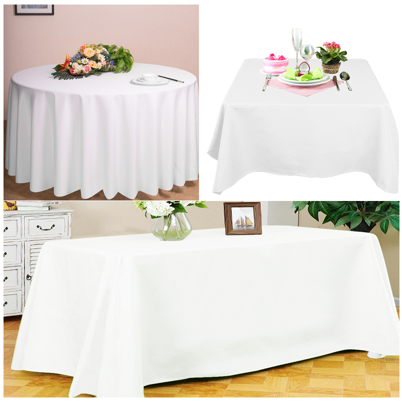 TtS 1 5 10 White Black Ivory Polyester Tablecloth Large Cover Wedding Party - Picture 13 of 15