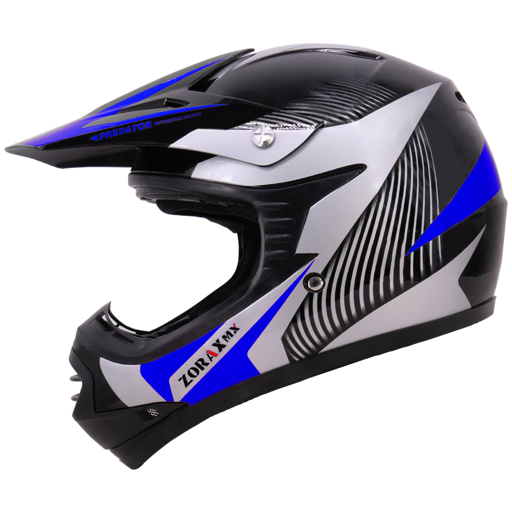 ATV Dirt Bike BMX Quad Off Road Helmet Leopard LEO-X15 Kids Motocross Motorbike MX Helmet & Gloves Matt Blue S 49-50cm 