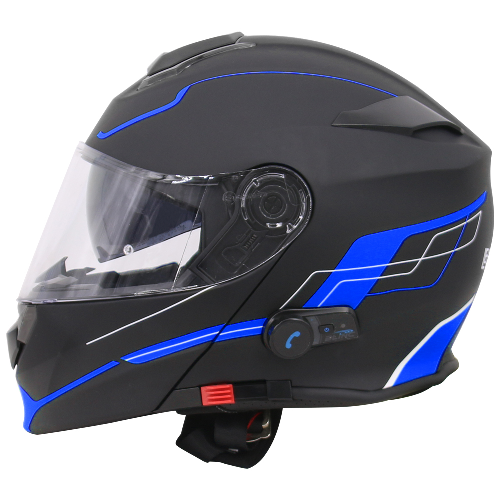 Bluetooth LEO727BL Flip Up Motorcycle Helmet Full Face + Pinlock + Visor Smoke | eBay