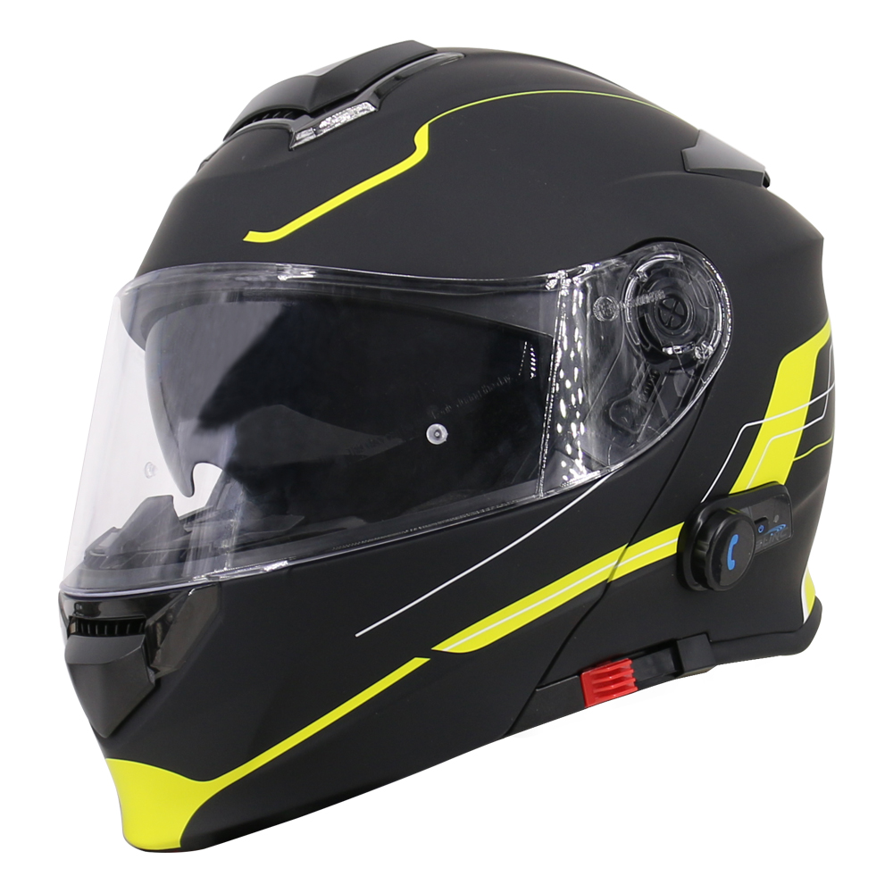 Bluetooth LEO727BL Flip Up Motorcycle Helmet Full Face + Pinlock