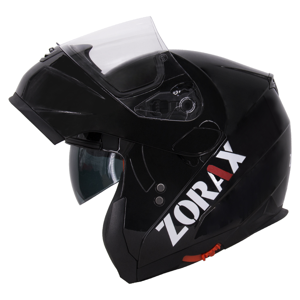 ZORAX ZOR838 Full Face Helmet Motorbike Plain Black Solid + Iridium