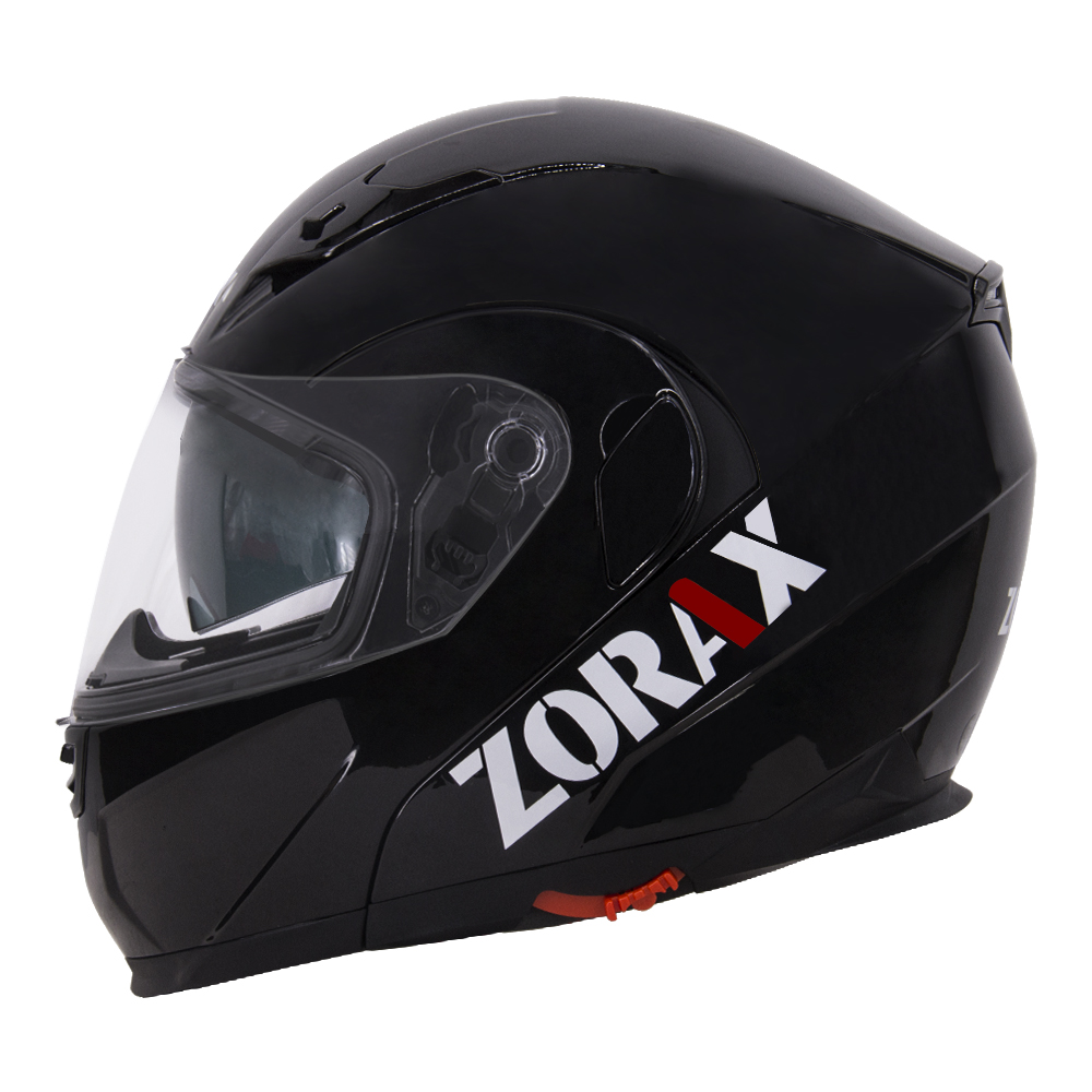 ZORAX ZOR838 Full Face Helmet Motorbike Plain Black Solid + Iridium