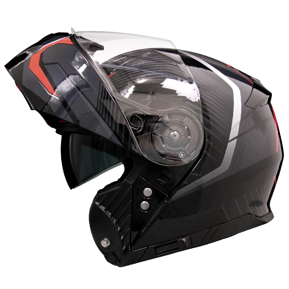 Carnivore Red Modular Flip Up Front Motorbike Motorcycle Helmet Inner