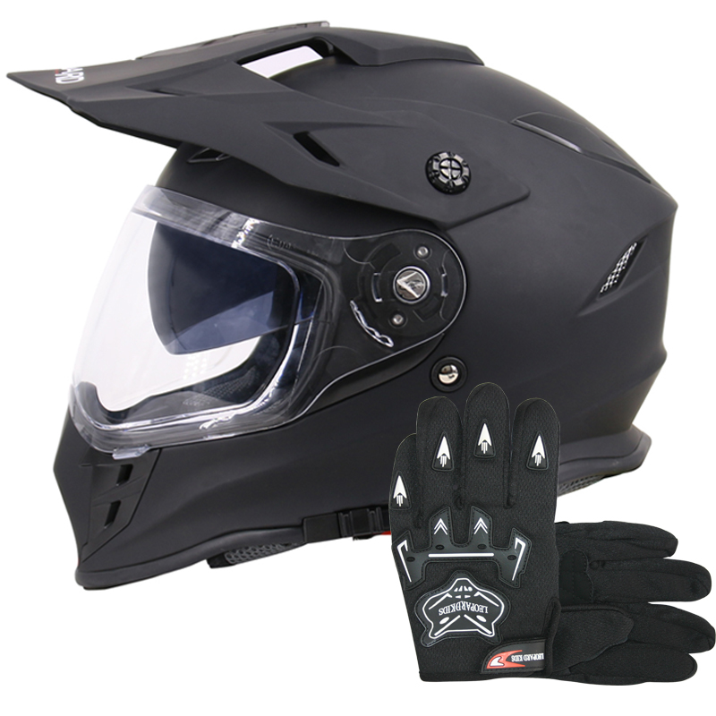 motorbike helmet and gloves