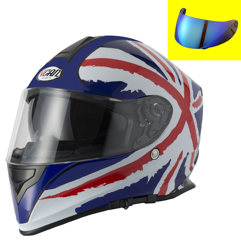 Vcan V127 Full Face DVS Motorbike Motorcycle Helmet ACU + V127 Iridium