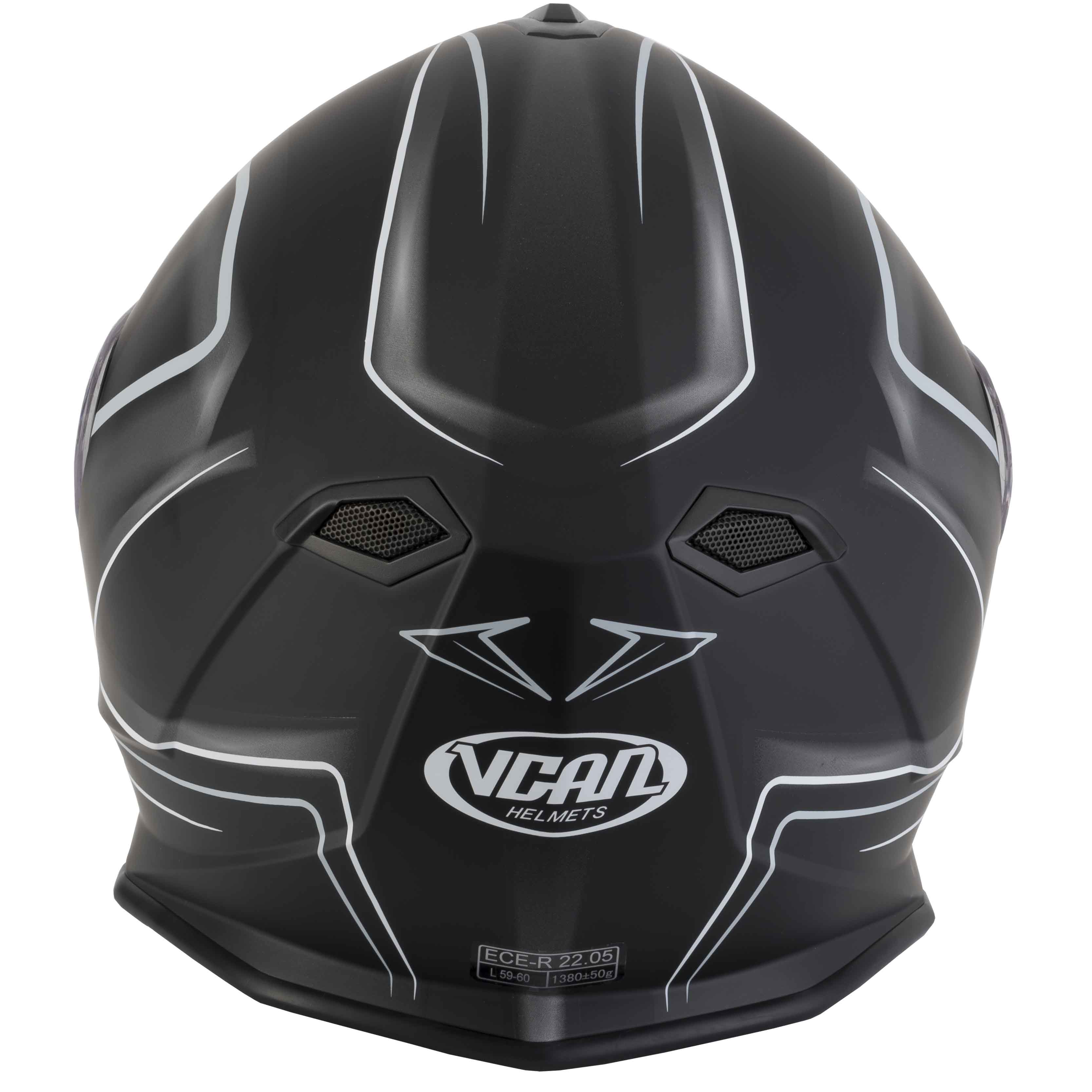 VCAN V127 Full Face DVS Motorbike Motorcycle Helmet Hollow + Vcan Dark