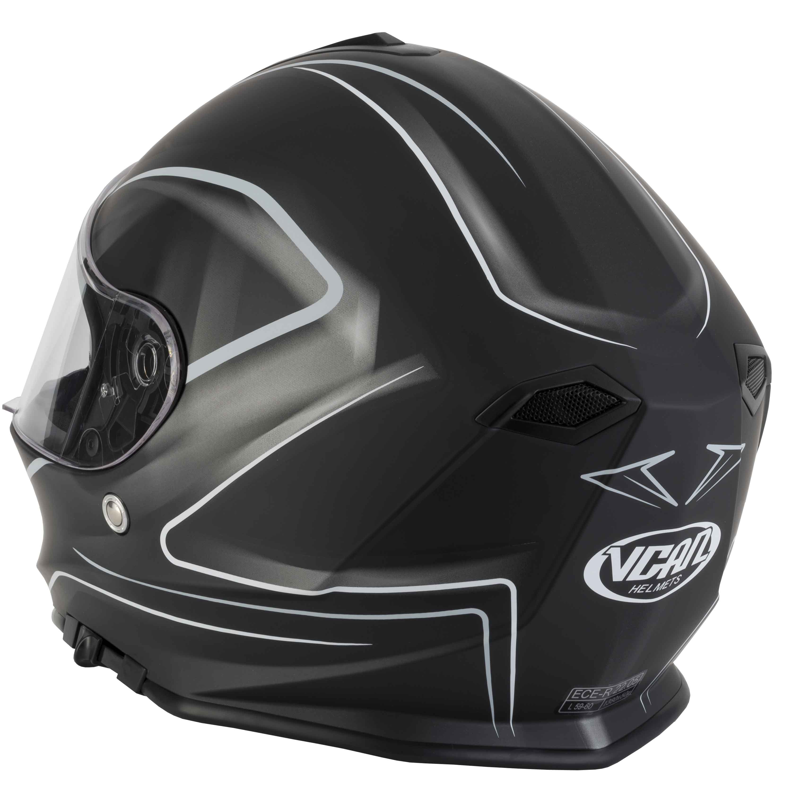 VCAN V127 Full Face DVS Motorbike Motorcycle Helmet Hollow + Vcan Dark