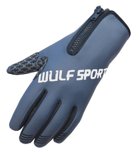 Wulfsport 2018 Zipped Neoprene Motorbike Gloves Windproof Grey