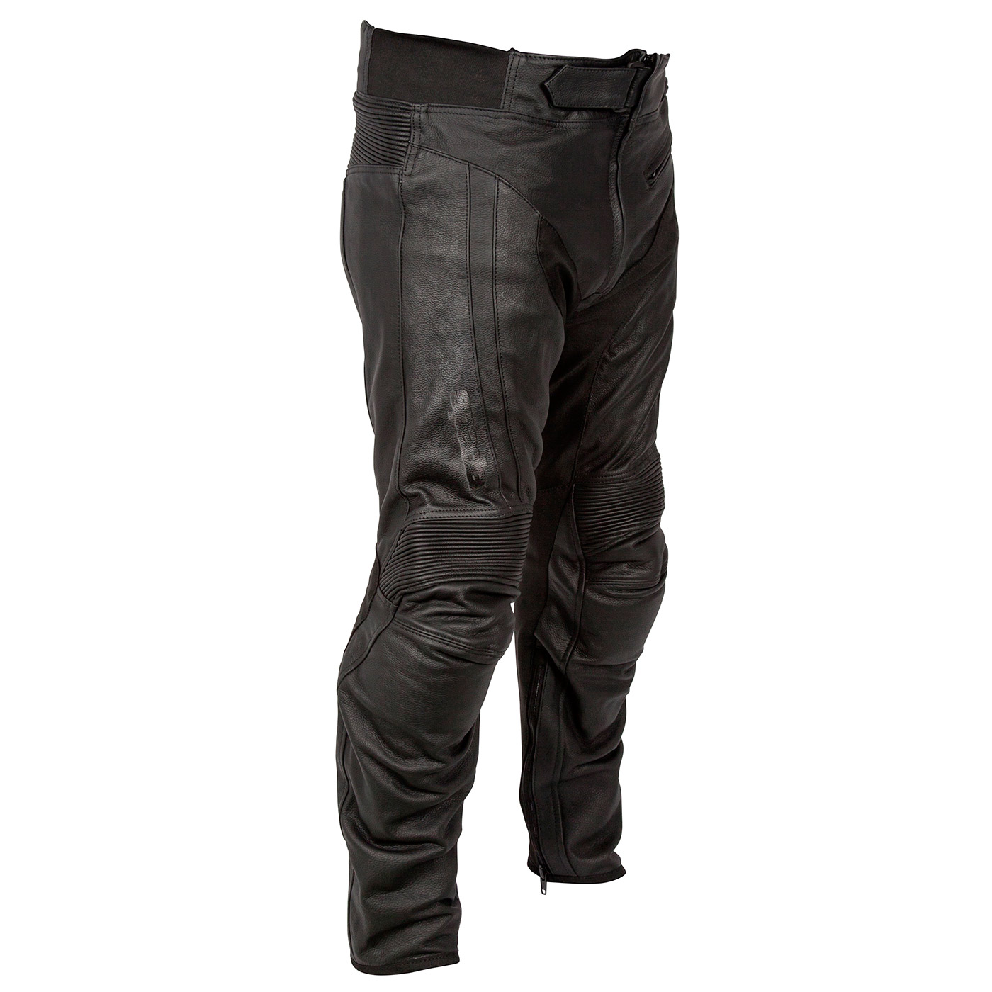 Mens CE Armoured Motorcycle Biker Leather Trousers Motorbike Jeans Pants Black