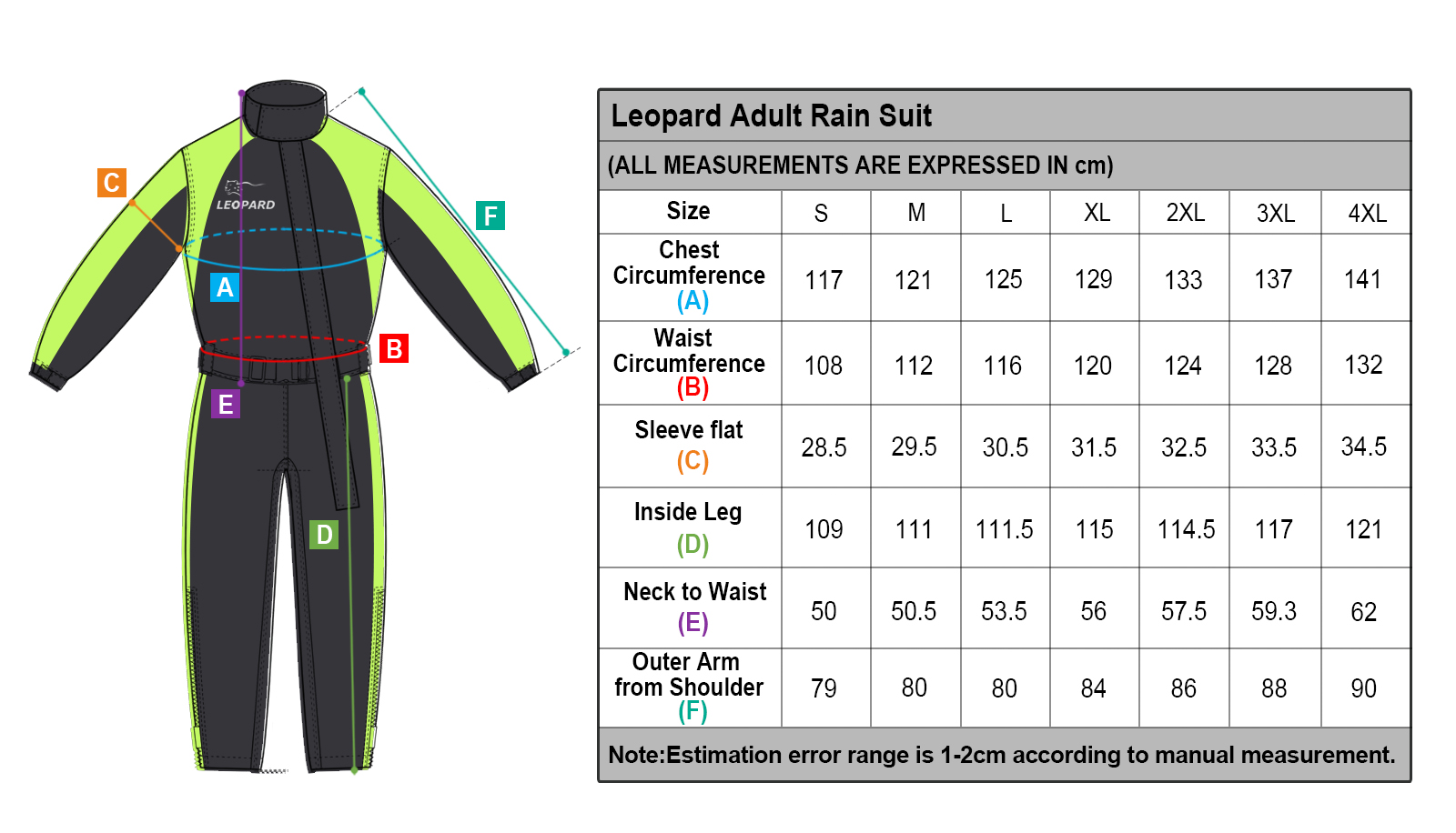 LEO Waterproof Motorcycle 1PC Rain Over Suit / Oxford Rainseal ...