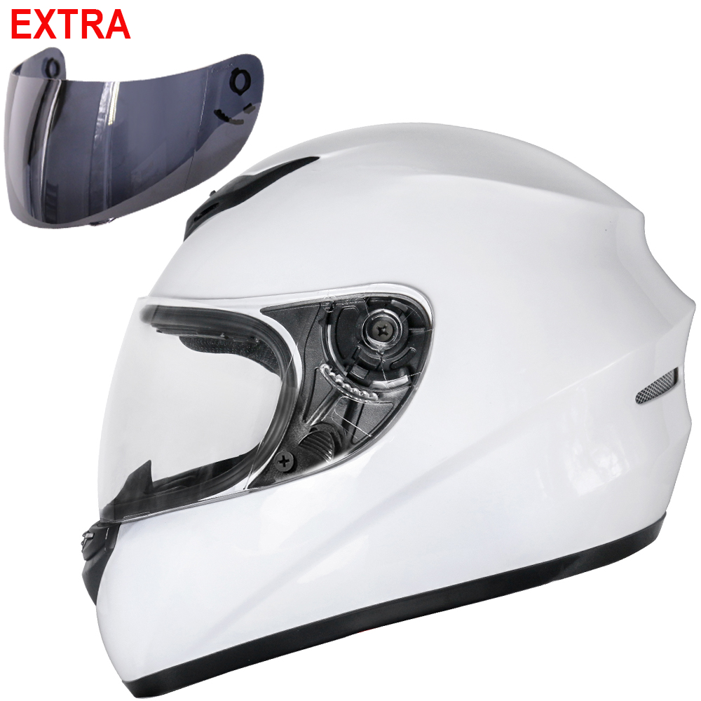 ZORAX ZOR819 Full Face Motorbike Motorcycle Scooter Helmet White