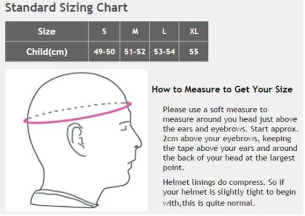 helmet size for 1 year old