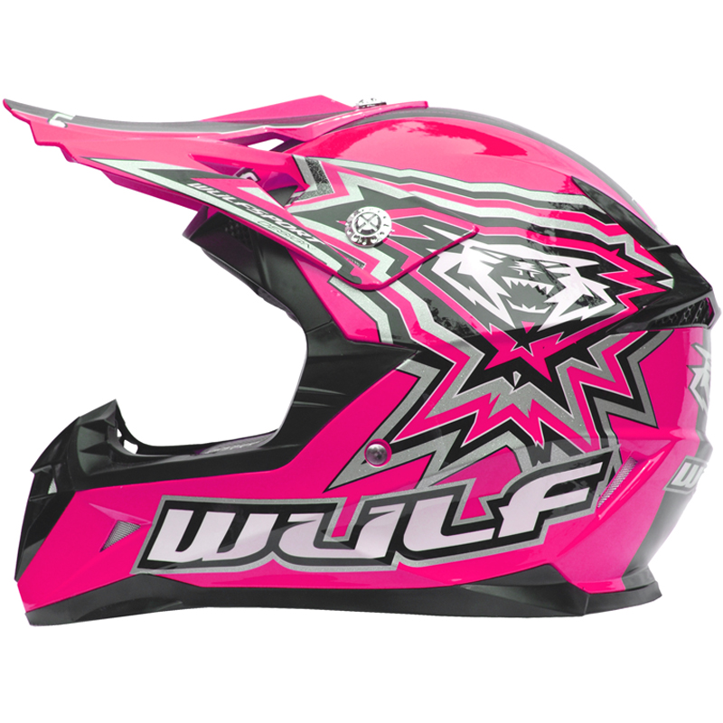 Pink Wulfsport Kids Junior Cub Flite Xtra Motocross MX Quad Bike Helmet