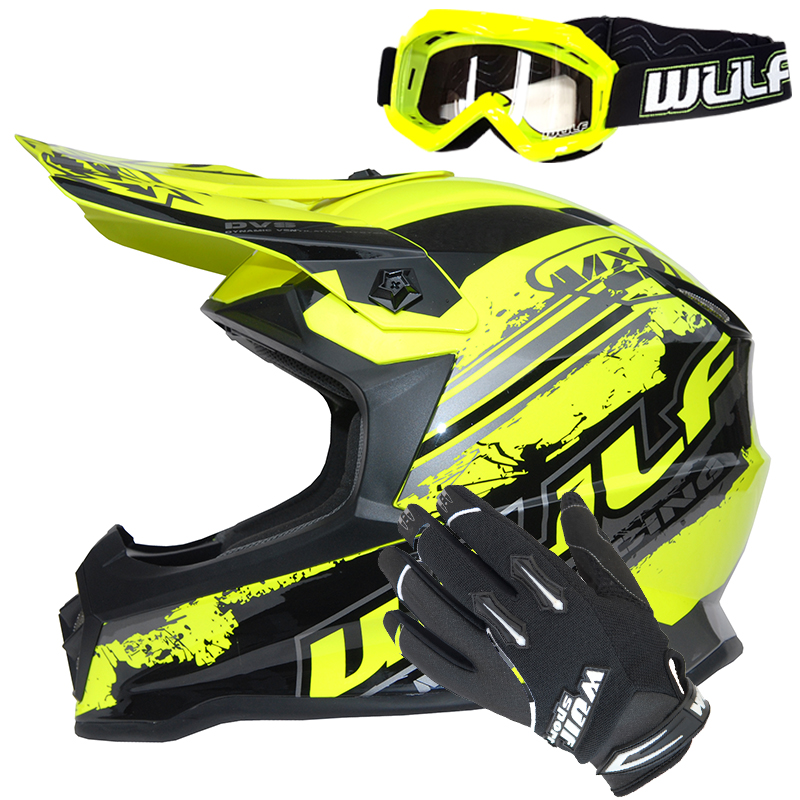 ALL SIZES New Wulfsport Kids Helmet Suit Gloves Motocross Bundle Kit Mx Pw 