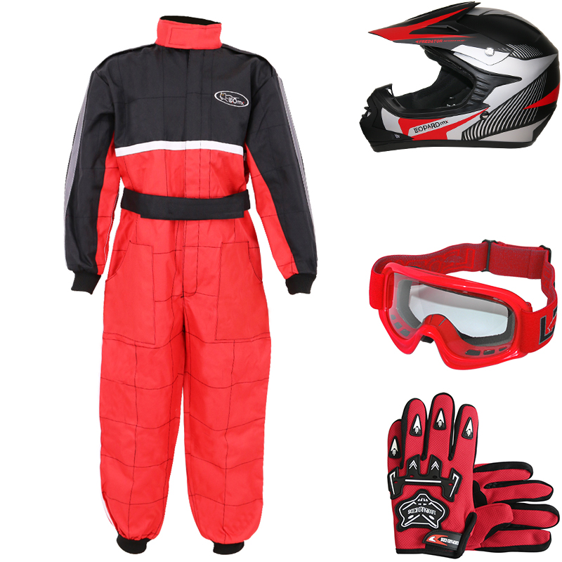 5-6 Yrs Leopard Kids Children Motorbike Motocross Set { CAMO Suit S + Goggles } Orange + Helmet /& Gloves L 53-54cm