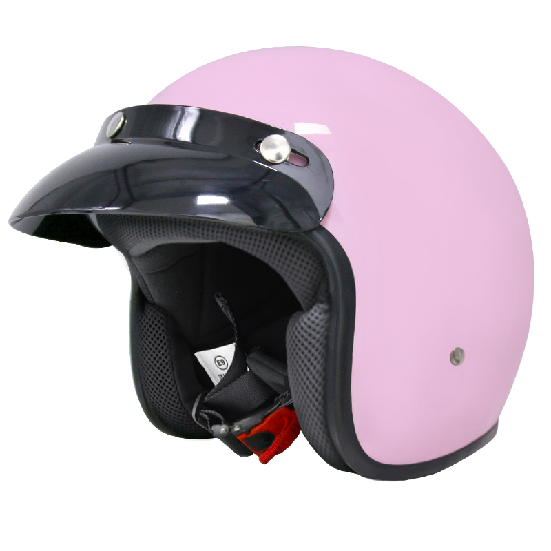 LEOPARD Open Face Motorbike Helmet Motorcycle Scooter RETRO MOD Black