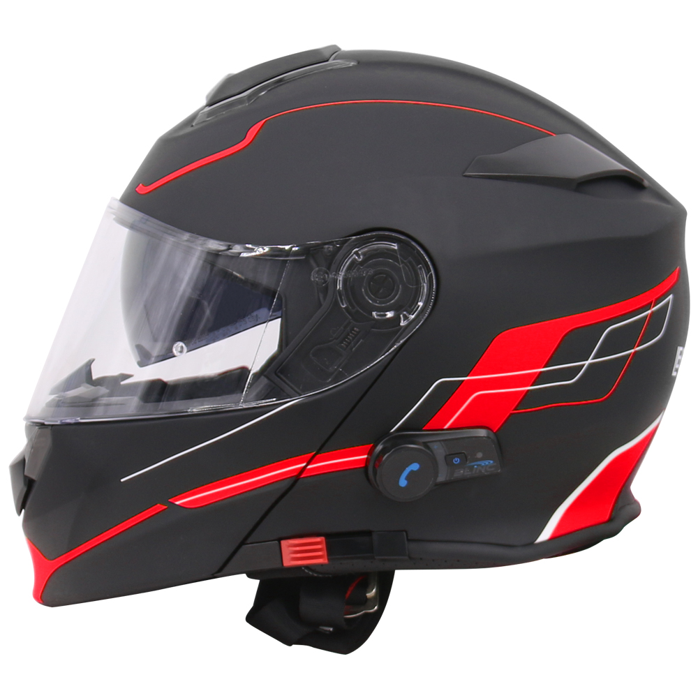 LEOPARD Bluetooth Flip Up Helmet Motorbike Motorcycle BL+ Inner Visor ...