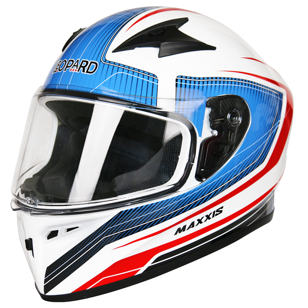 Leopard Full Face Motorbike Motorcycle Helmet Road Legal White NEW