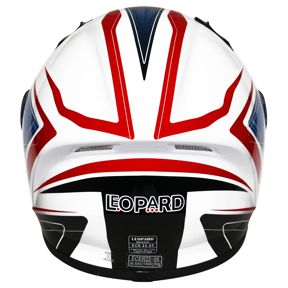Leopard Full Face Motorbike Motorcycle Helmet Road Legal White NEW