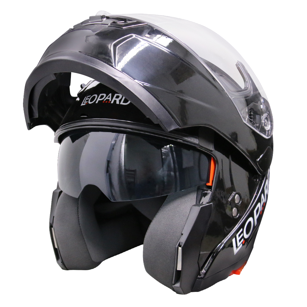 LEOPARD LEO838 Modular Flip Up Front Motorcycle Helmet Motorbike Inner