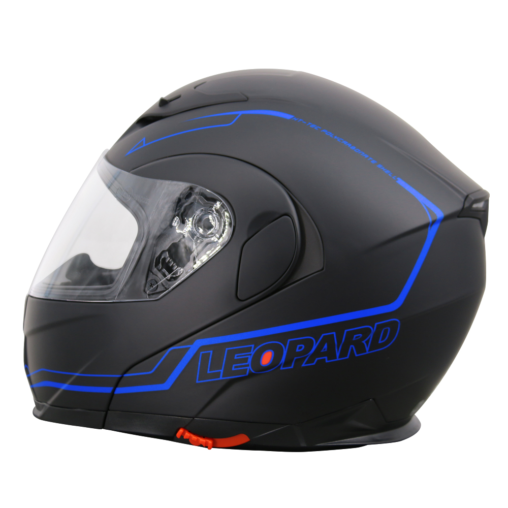 Leopard Outer Mirrored Visor LEO-838 flip up Motorbike Motorcycle Helmet