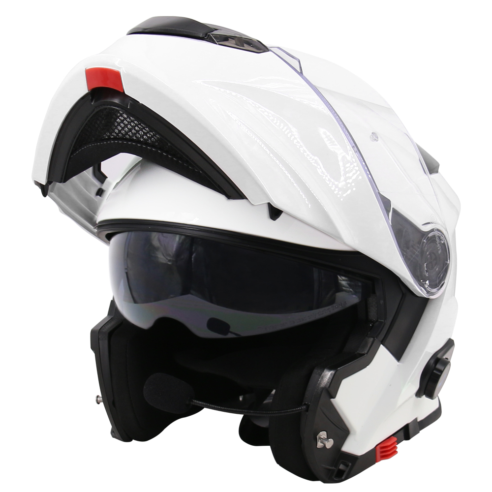 LEOPARD Bluetooth Motorbike Helmet Modular Flip Up Motorcycle Pinlock