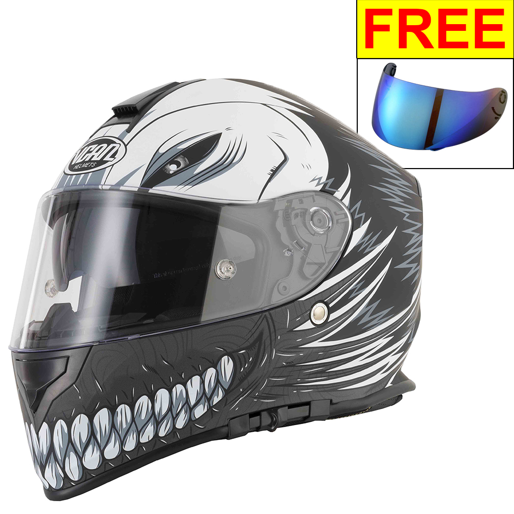 Vcan V127 HOLLOW Full Face DVS Motorbike Motorcycle Helmet + Vcan