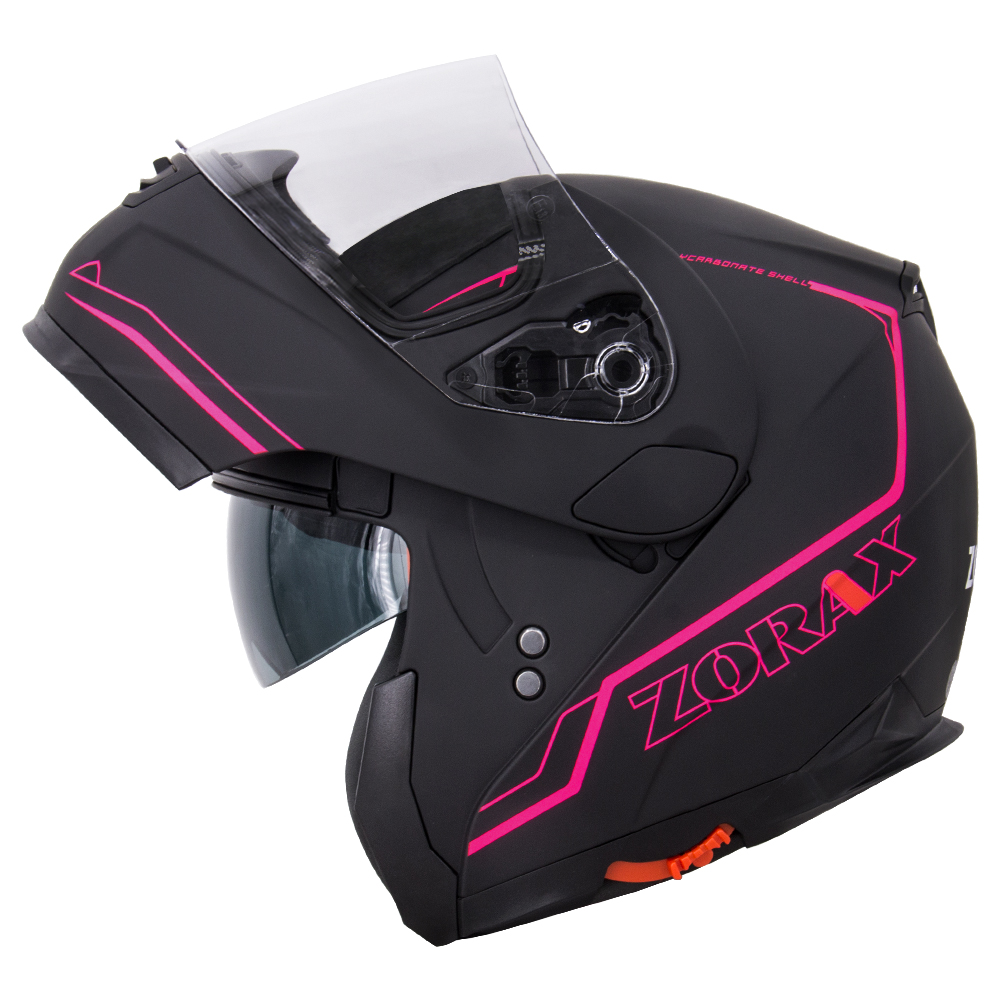 59-60cm Leopard LEO-838 Modular Flip up Front Motorbike Motorcycle Helmet Pink L Extra Iridium Visor 
