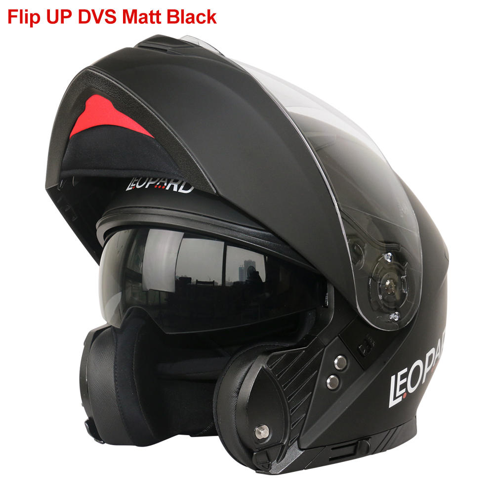 Leopard LEO-888 GRAPHIC DVS Flip up Front Helmet Motorcycle Motorbike Helmet with DOUBLE SUN VISOR Blue/Grey/Black L 