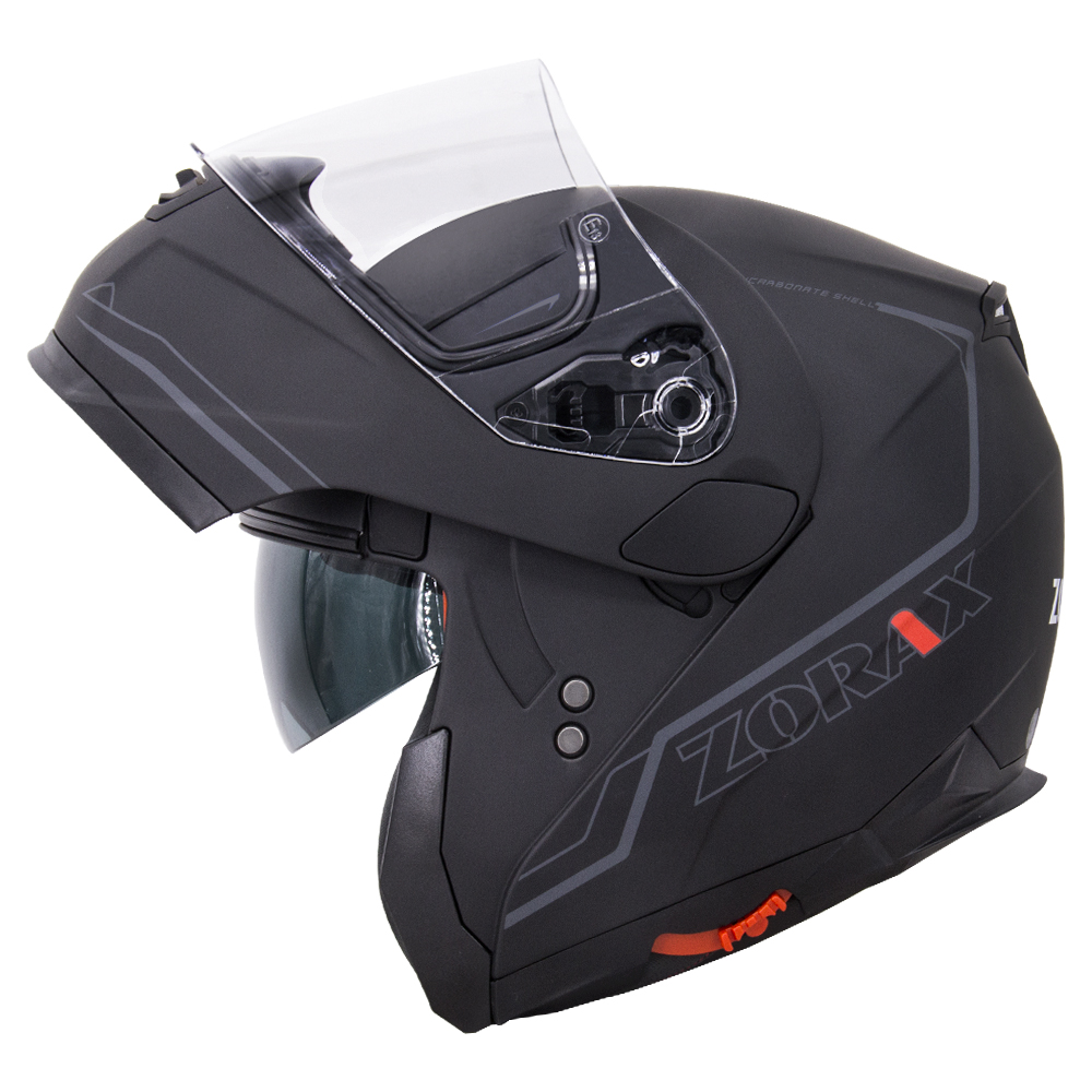 Leopard LEO-888 DVS Flip up Front Helmet Motorcycle Motorbike Helmet with DOUBLE SUN VISOR Black S 