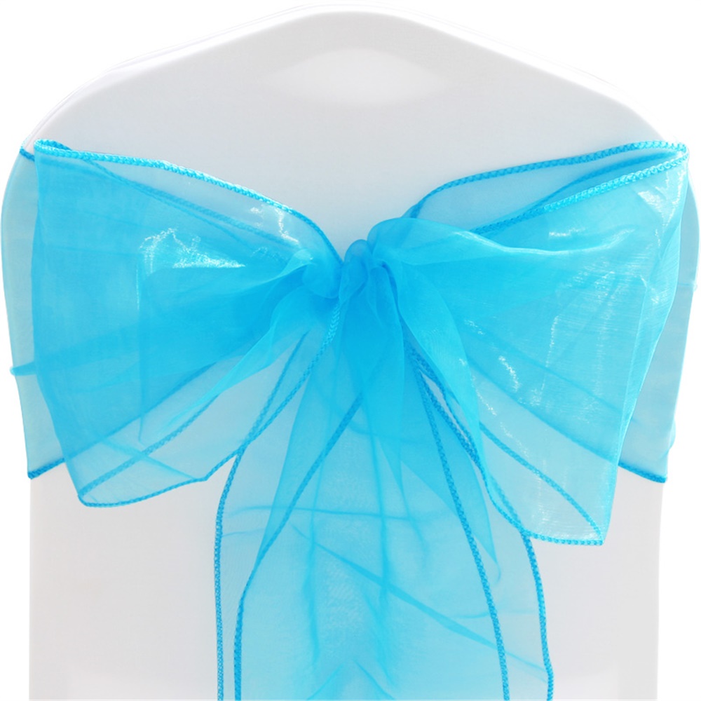 ORGANZA SASHES Chair Cover Sash Fuller Bow Wedding Anniversary Party