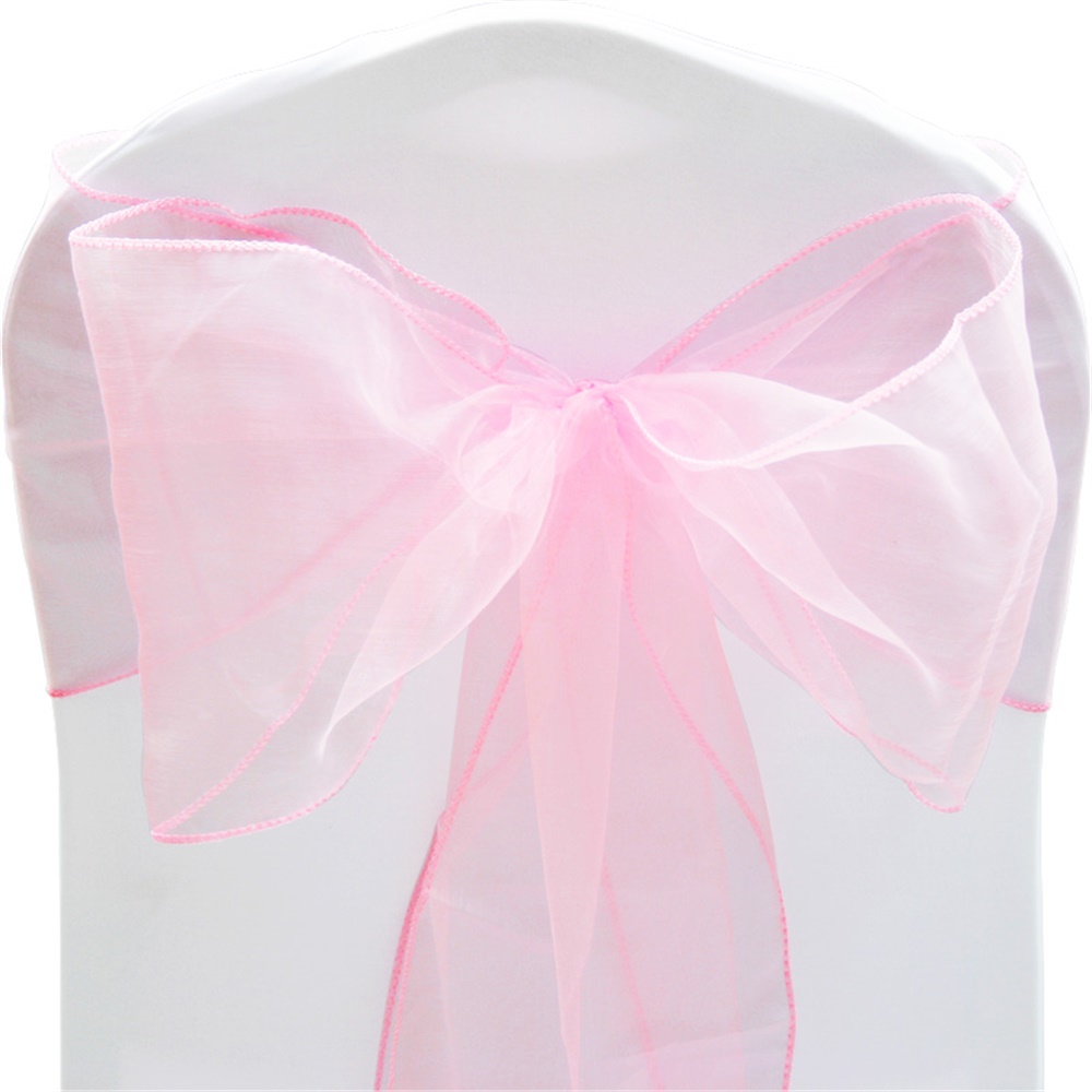 1 10 50 100 Organza Sashes Chair Cover Bow Sash WIDER FULLER BOWS Wedding Party 