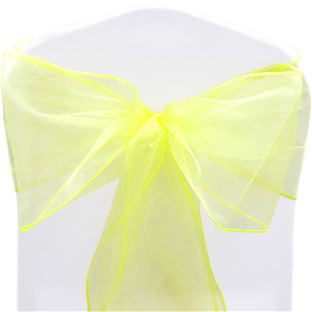 1 10 50 100 Organza Sashes Chair Cover Bow Sash Wider Fuller 