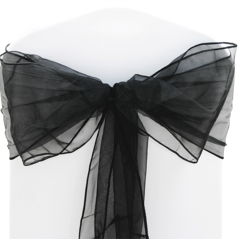 1 10 50 100 Organza Sashes Chair Cover Bow Sash WIDER FULLER BOWS ...