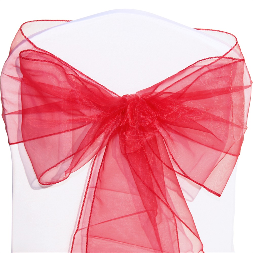 1 10 50 100 Organza Sashes Chair Cover Bow Sash Wider Fuller 