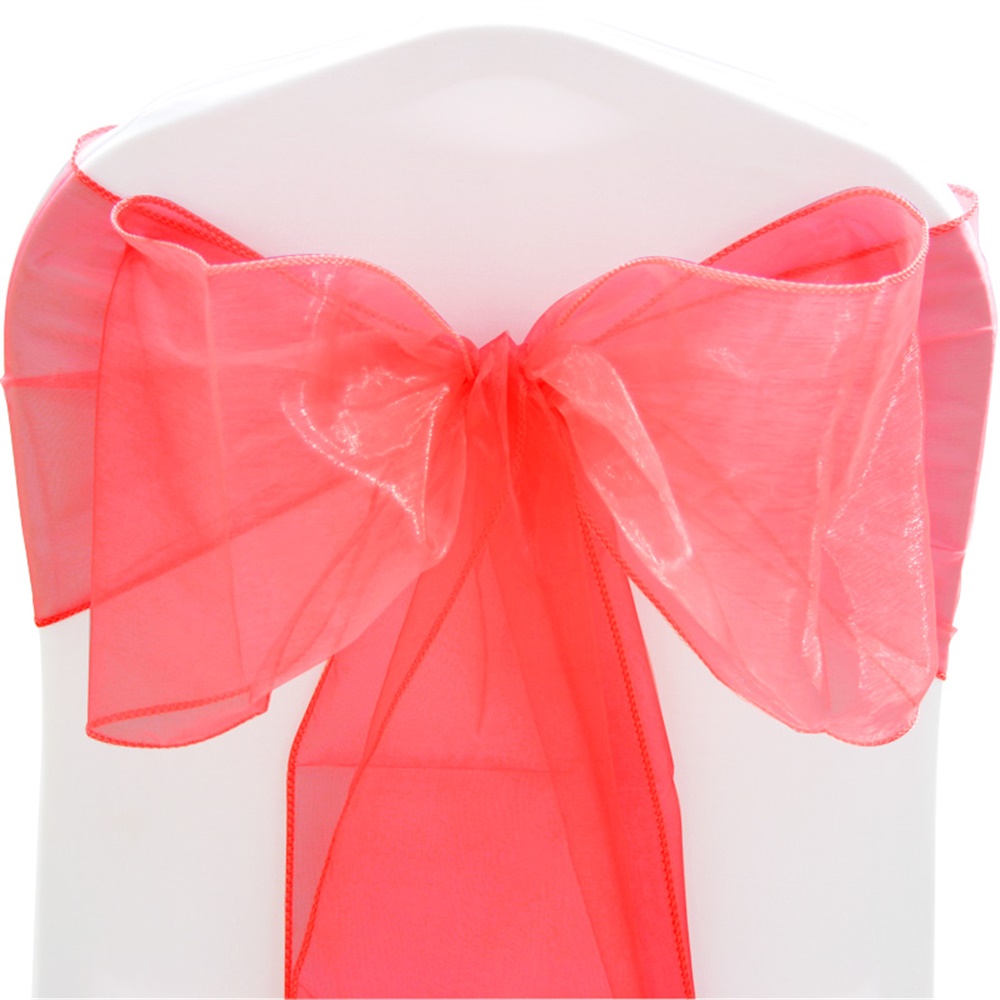 100 Organza Sashes Chair Cover Mix Coloured Wider Fuller Bow Wedding Party Decor 